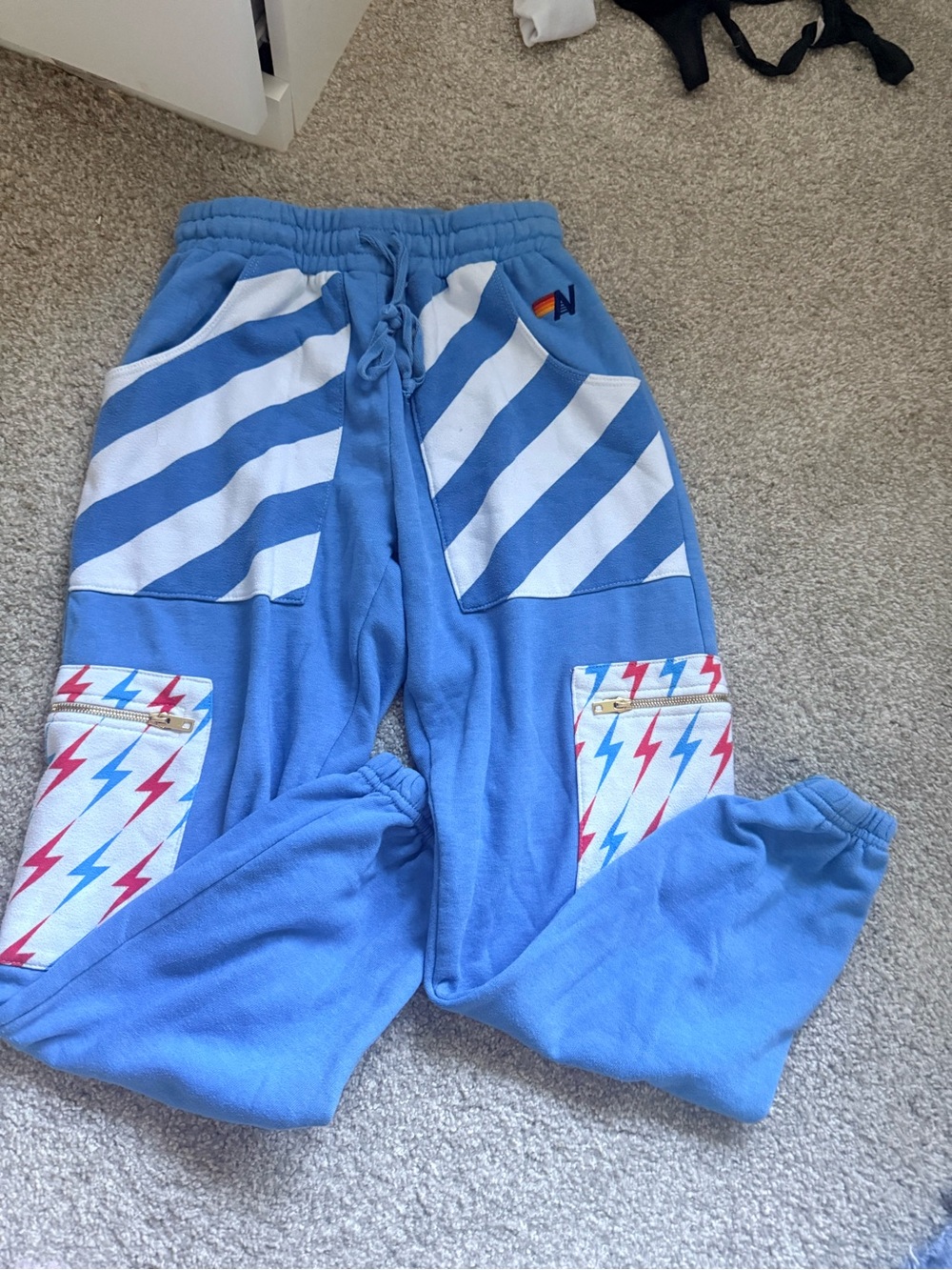 Aviator Nation Blue Sweatpants *rare print*